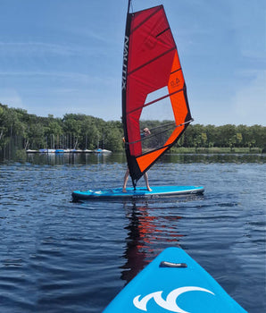 Watrflag Jibe WindSUP Board 10'6'' Set - 320 cm - Opblaasbaar Stand Up Paddle Board inclusief 2.5 m2 zeilset voor windsurfing
