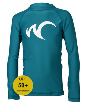 Watrflag Rashguard Malaga Kids Petrol - UV protective surf shirt long sleeve