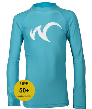Watrflag Rashguard Malaga Kids Turquoise - UV protective surf shirt long sleeve