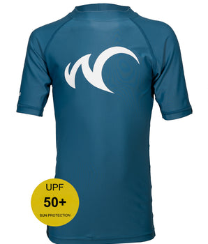 Watrflag Rashguard Valencia Kids Blue - UV protective surf shirt short sleeve