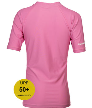 Watrflag Rashguard Valencia Kids Pink – UV-schützendes Surfshirt mit kurzen Ärmeln