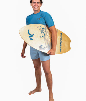 Watrflag Rashguard Barcelona Men Blue - UV protective surf shirt body fit